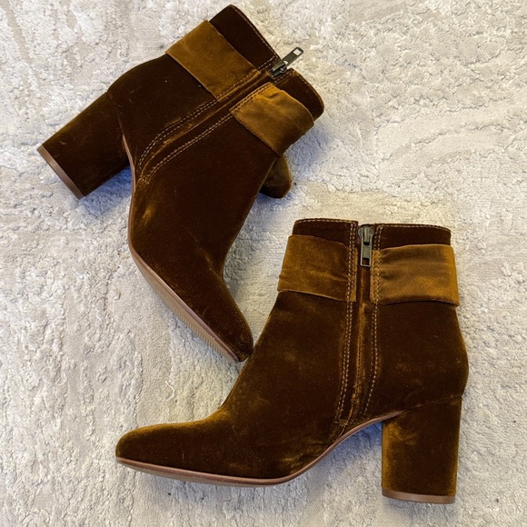 Madewelll Esme Bow Boot In Velvet SZ Burnished Cedar Brown Ankle holiday - Picture 7 of 13